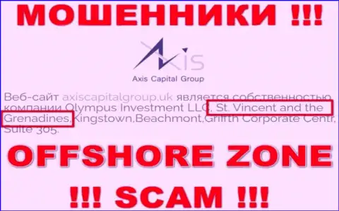 Аксис Капитал Групп - это internet мошенники, их адрес регистрации на территории St. Vincent and the Grenadines