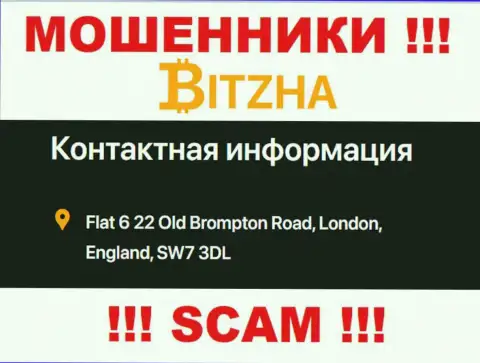 Верить сведениям, что Bitzha24 распространили на своем веб-портале, на счет адреса регистрации, не надо