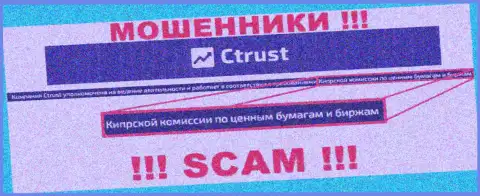 CTrust Limited обманывают собственных реальных клиентов, под прикрытием мошеннического регулятора