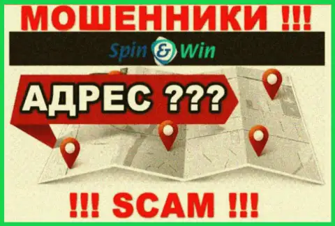 Сведения о юридическом адресе регистрации компании SpinWin Bet на их официальном сайте не найдены