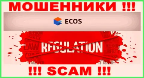 На сайте мошенников Экос Ам нет информации о регуляторе - его просто-напросто нет