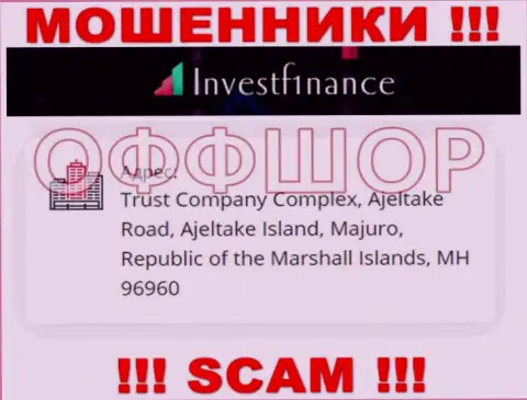 Не нужно иметь дело, с такими мошенниками, как организация InvestF1nance Com, потому что засели они в офшоре - Trust Company Complex, Ajeltake Road, Ajeltake Island, Majuro, Republic of the Marshall Islands, MH 96960