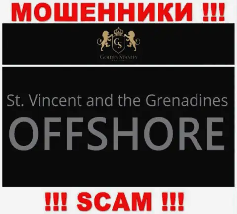 Регистрация Голден Стэнли на территории St. Vincent and the Grenadines, способствует оставлять без денег клиентов