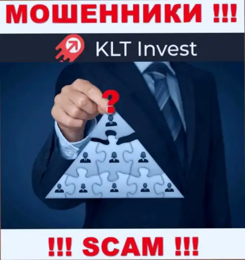 Нет возможности узнать, кто является непосредственным руководством конторы KLTInvest Com - это стопроцентно мошенники