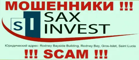 Вклады из компании SAX INVEST LTD вернуть не выйдет, т.к. пустили корни они в оффшорной зоне - Rodney Bayside Building, Rodney Bay, Gros-Islet, Saint Lucia