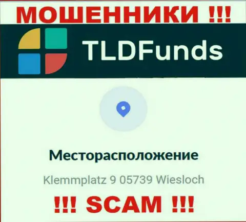 Информация об официальном адресе ТЛДФундс Ком, что размещена а их информационном портале - фейковая