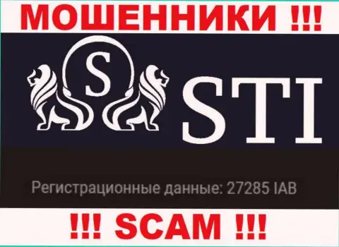 Регистрационный номер, который принадлежит мошеннической компании StokTradeInvest Com - 27285 IAB