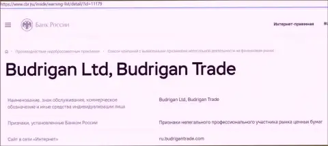 Мошенники Budrigan Ltd загремели в черный список ЦБ РФ