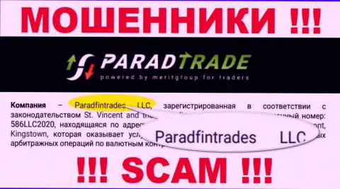 Юр лицо интернет мошенников Paradfintrades LLC - это Paradfintrades LLC