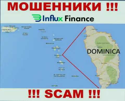 Организация InFlux Finance - разводилы, обосновались на территории Содружество Доминики, а это оффшор