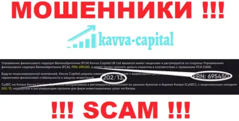 Вы не сможете вернуть финансовые средства из компании Kavva-Capital Com, даже если зная их номер лицензии на осуществление деятельности с официального сайта
