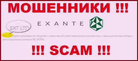 Конторой ЕКСАНТ управляет XNT LTD - инфа с официального сайта обманщиков