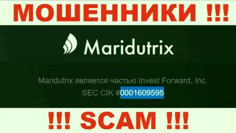 Регистрационный номер Maridutrix Com, который размещен лохотронщиками на их сайте: 0001609595