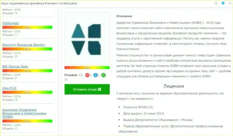 Точка зрения сайта Otzyvi Org о фирме AcademyBusiness Ru