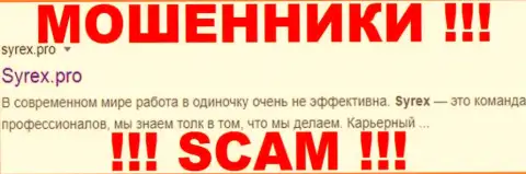 Syrex Pro - это МОШЕННИК !!! SCAM !
